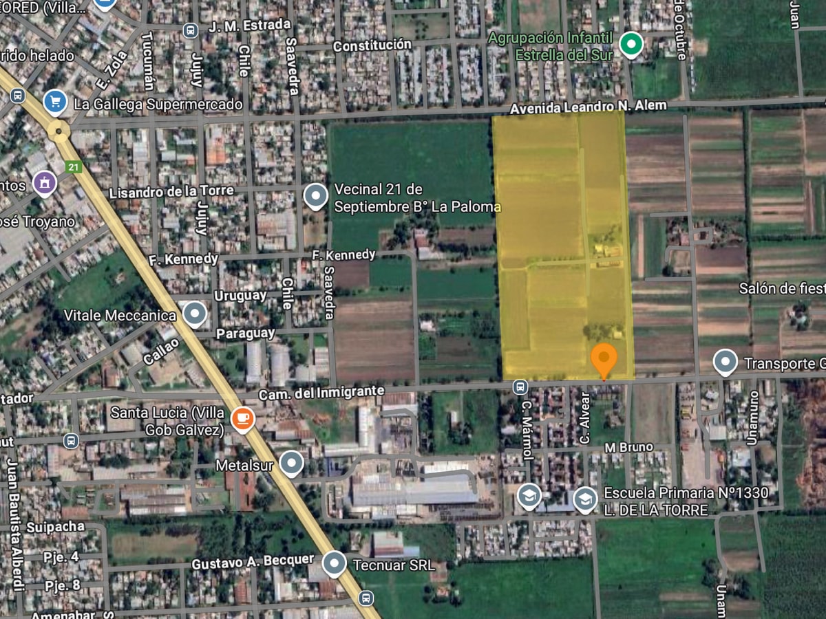 Terreno 12ha o fraccionado, 10 lotes de 1ha aprox, pasos Av. San Martin — foto 1 de 8